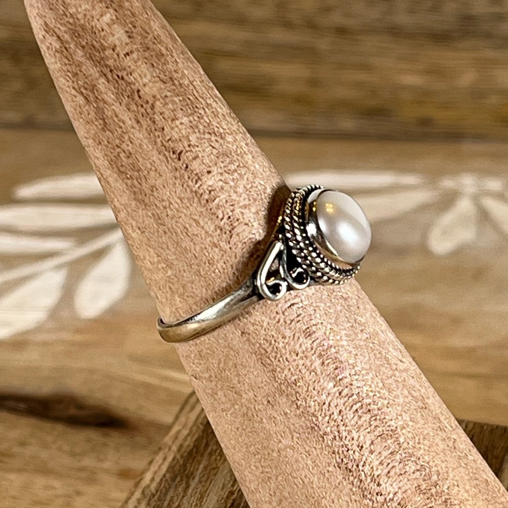 Solid Stamped 925 Sterling Silver Freshwater Pear… - image 2